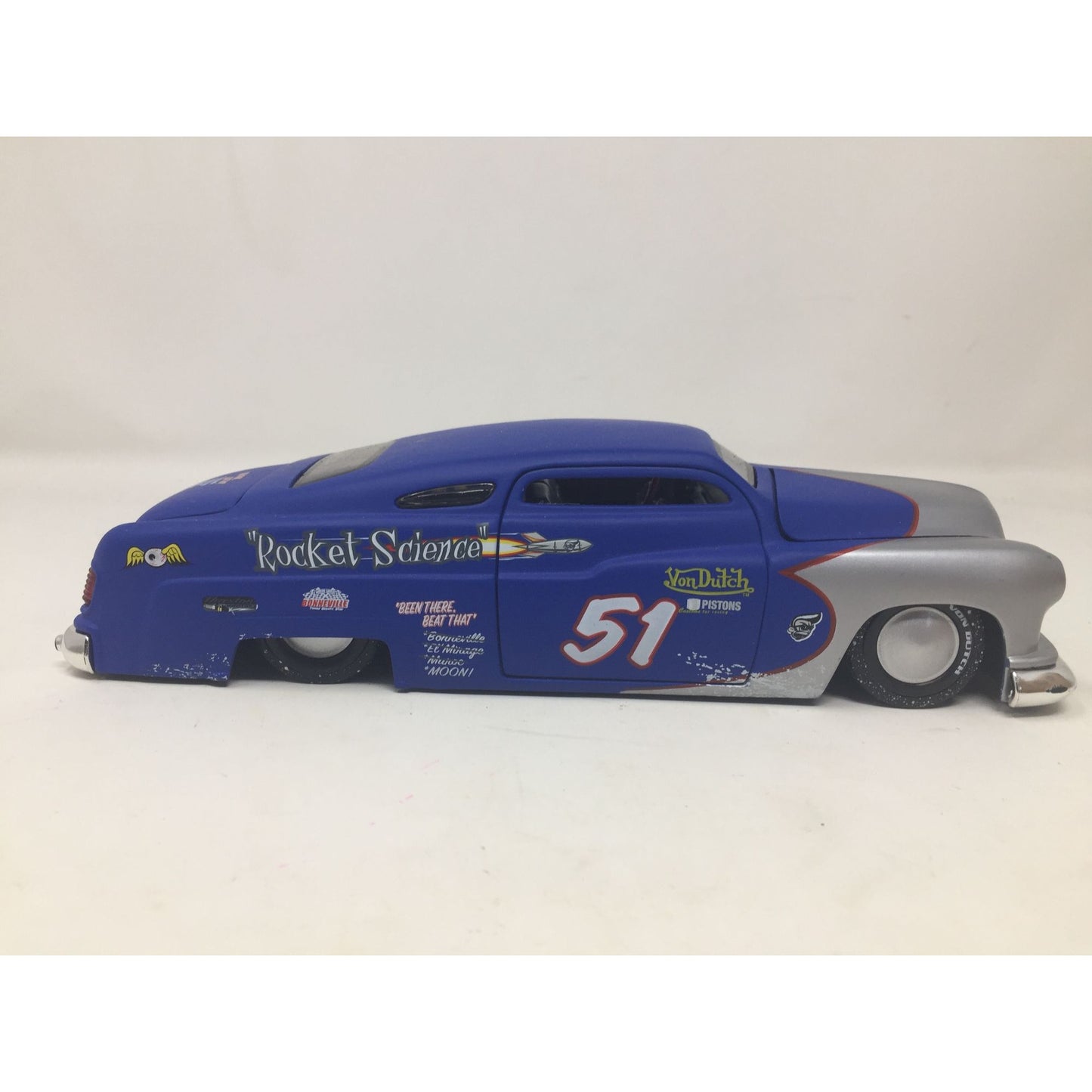 1951 Mercury Von Dutch "Rocket Science" Low Rider Blue Diecast 1:24 Scale Model