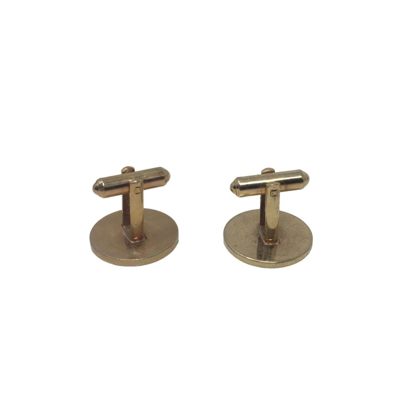 Gold Tone Cufflinks - Segmented with lines - Mens Cufflinks