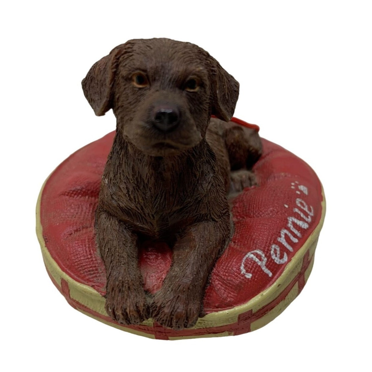 Labrador Puppy Ornaments and Figurines (5 Total) "Pennie" on one with Dog Bed - Dog Figurines