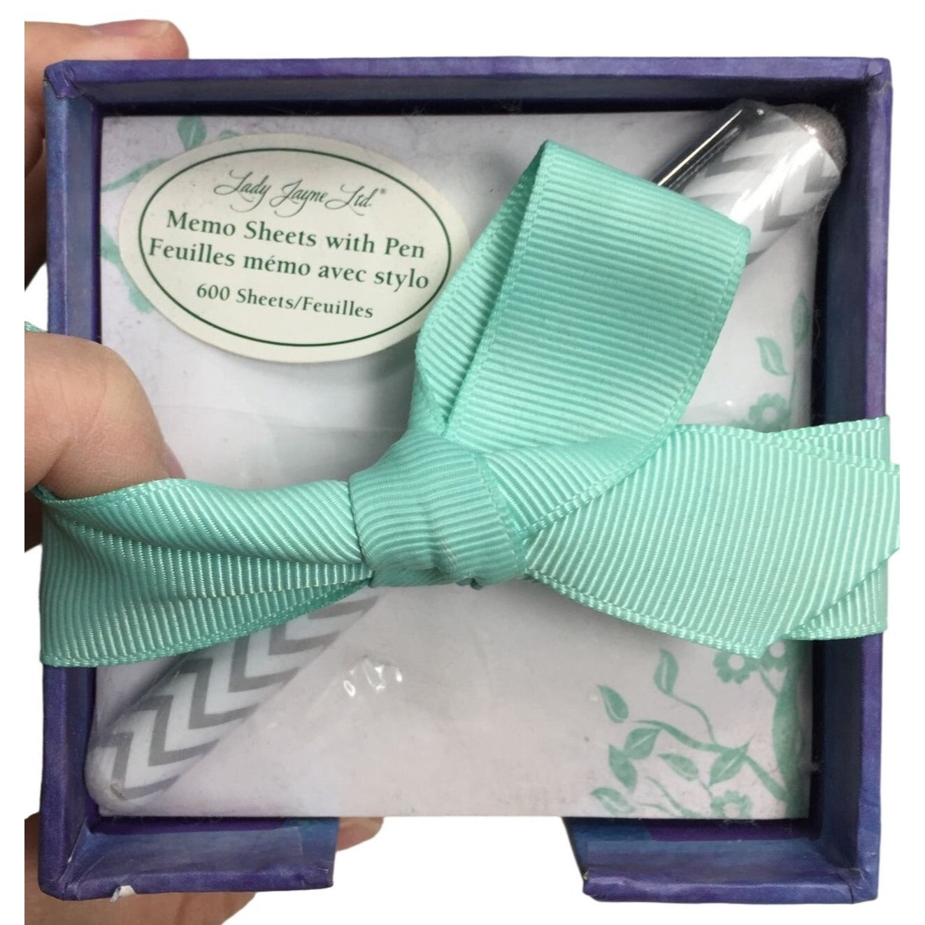 "Enjoy the Little Things in Life "  Lady Jane Memo Cube with Pen and Bright Gift Bow