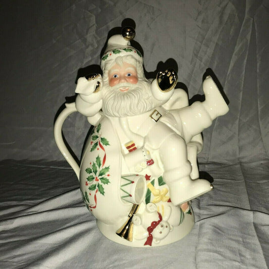 Christmas Lenox Holiday Santa Collection Holiday Santa Teapot Retired Xmas Decor