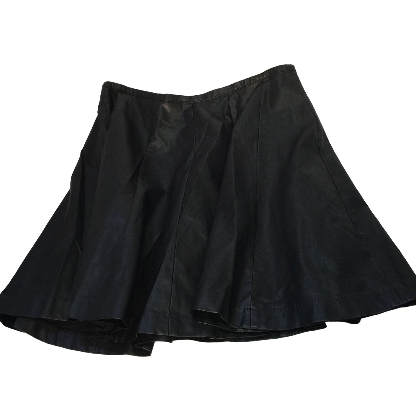 L'Amour Black leather pleated skirt - Womens size Medium