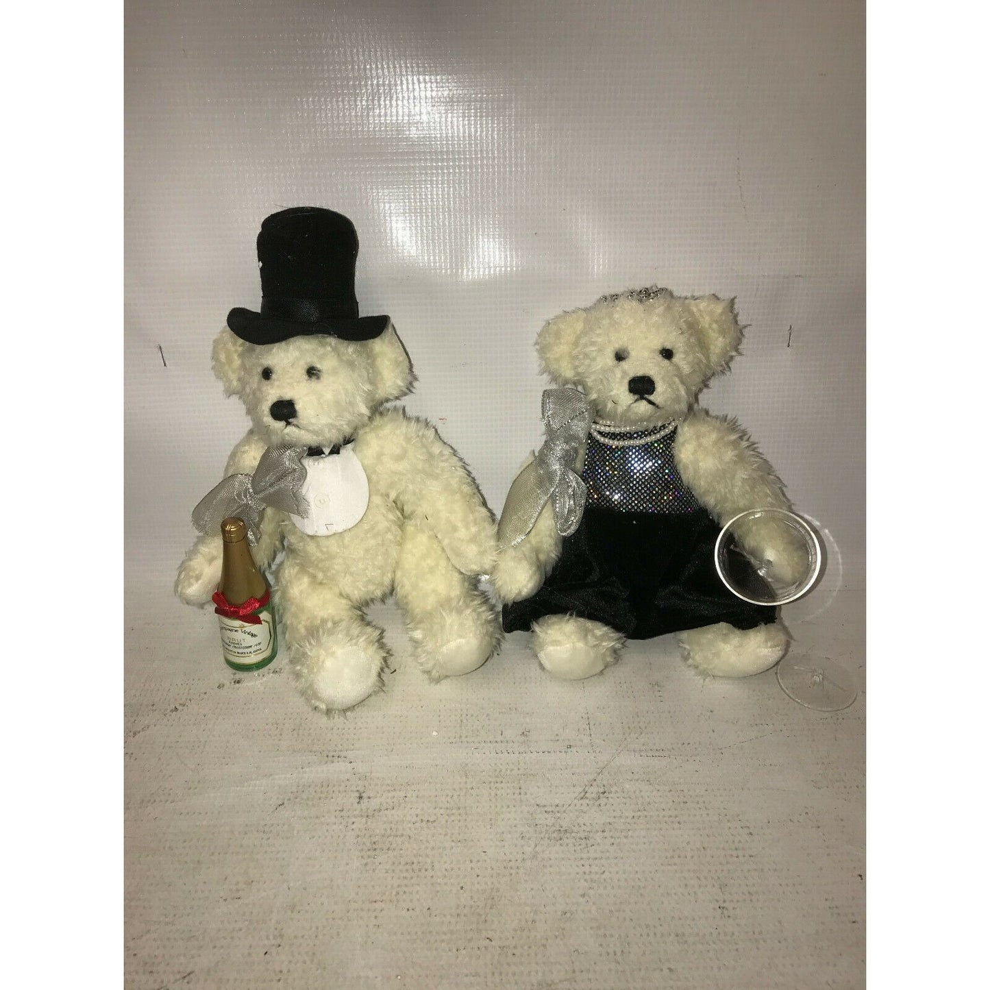 TEDDY BEAR Couple NEW YEAR'S EVE Party Dressed BEARS Plush Set