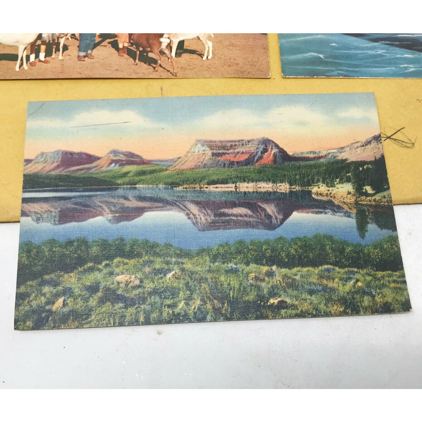 Vintage Postcards Trappers Lake, Nabisco Defenders, 1950s w Stamps