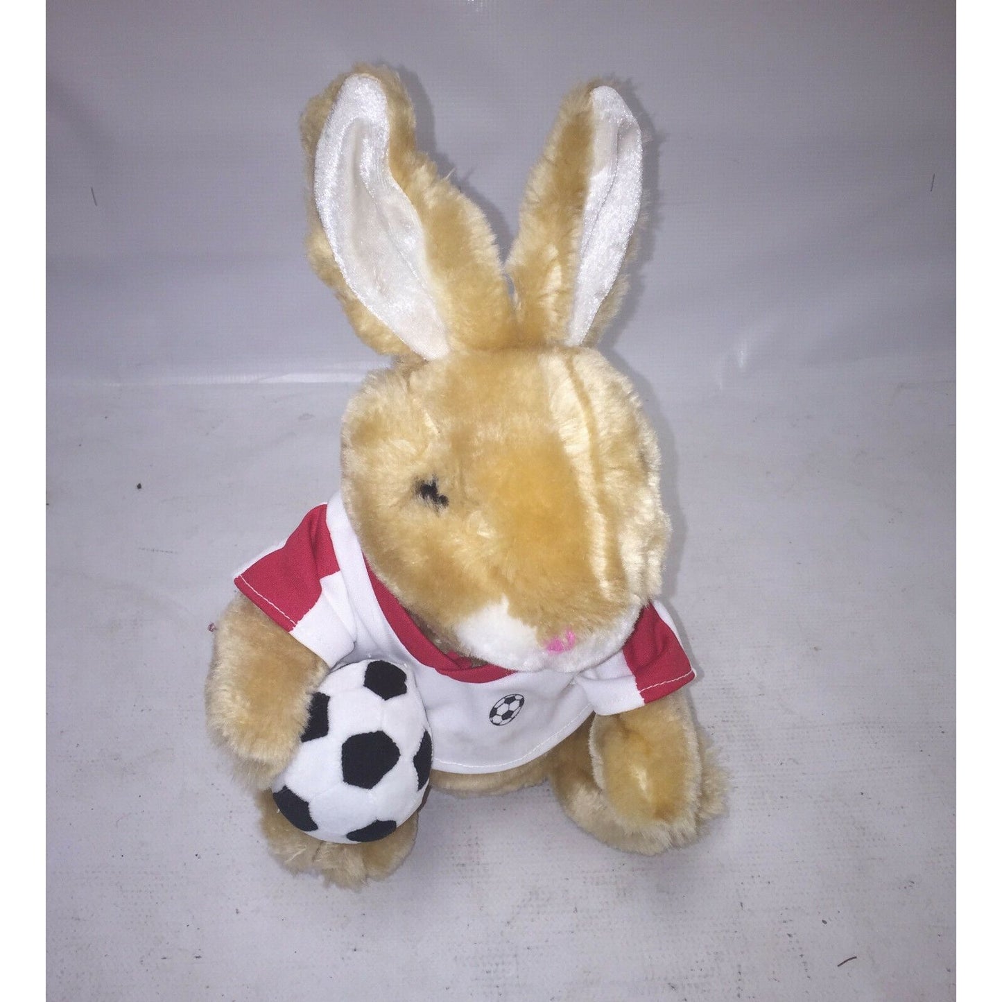 DANDEE Plush SOCCER BUNNY Rabbit Stuffed Animal w Jersey & Ball