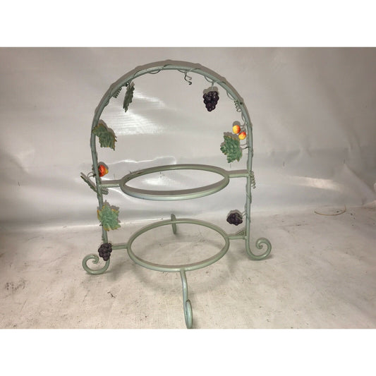 GRAPE VINE PLATE HOLDER Green Coated Metal Wire Picnic Buffet