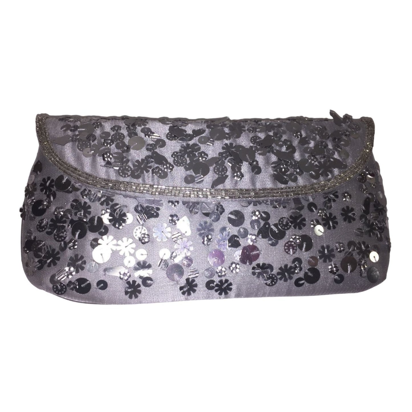 Kate Landry Gray is Purple Clutch Bag with Tassel and Sequins - Evening Bag