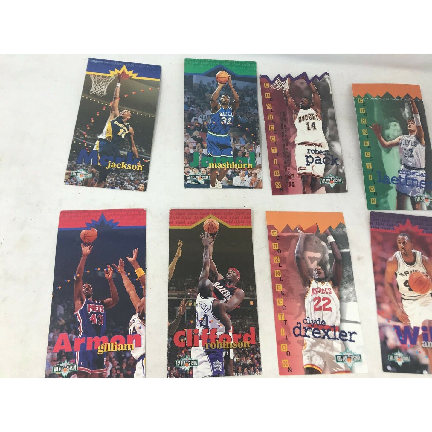 1995-96 NBA JAM Session Cards (21 cards) Blaylock Drexler Mashbur