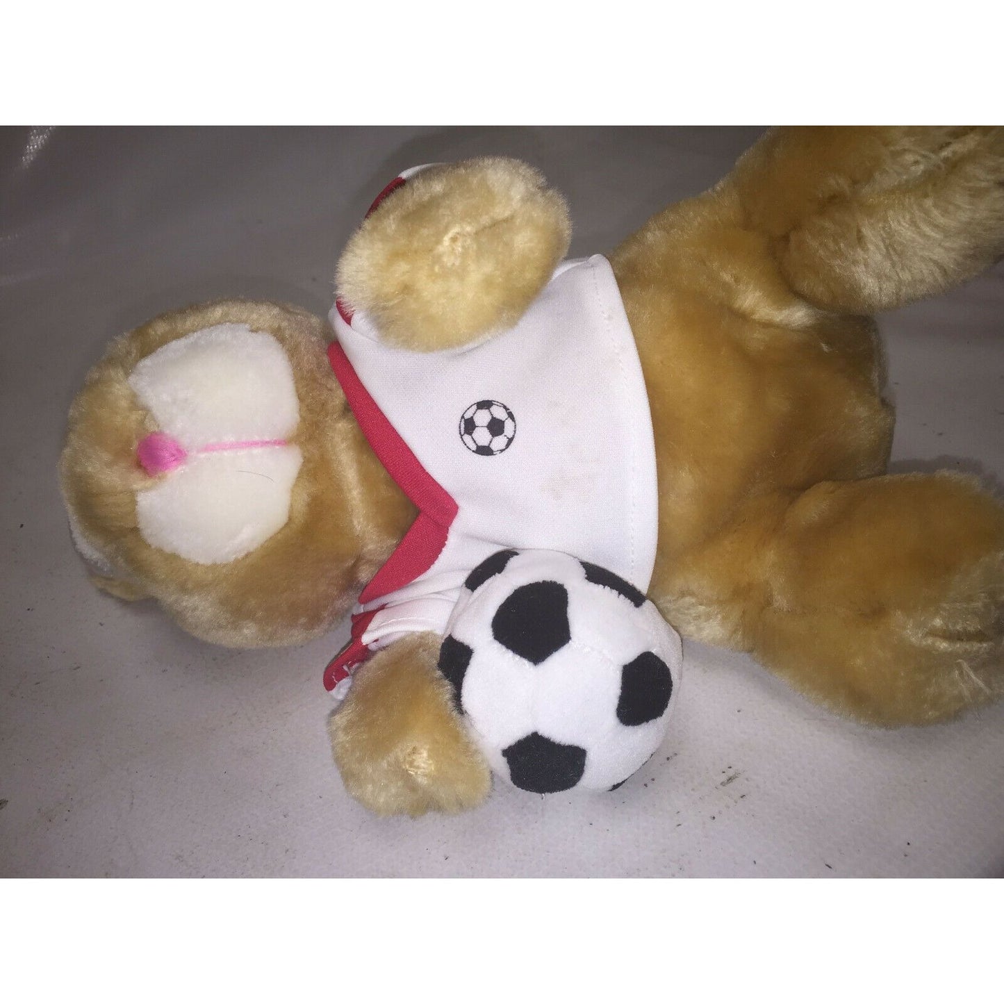 DANDEE Plush SOCCER BUNNY Rabbit Stuffed Animal w Jersey & Ball