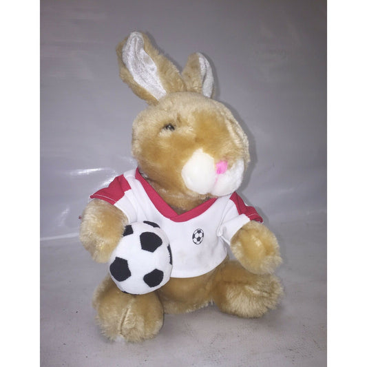 DANDEE Plush SOCCER BUNNY Rabbit Stuffed Animal w Jersey & Ball