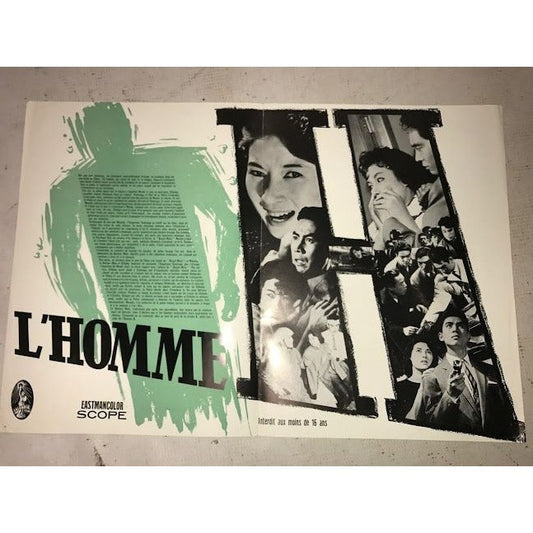 L Homme H - The H Men - Vintage Japanese movie Brochure in French Language to sell movie / posters to theatres. Classic movie memorabilia -