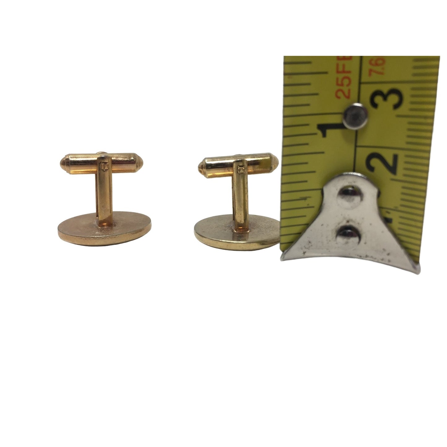 Gold Tone Cufflinks - Segmented with lines - Mens Cufflinks