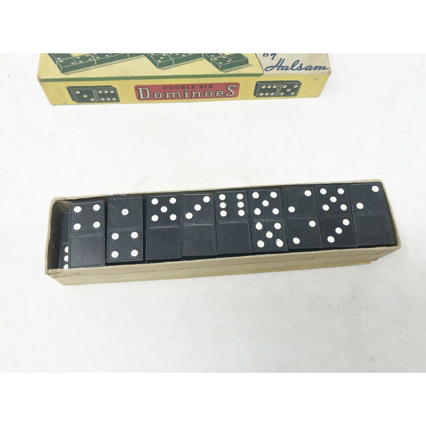 Vintage Double 6 DOMINOES Set by HALSAM - Double Six - Set no 623W