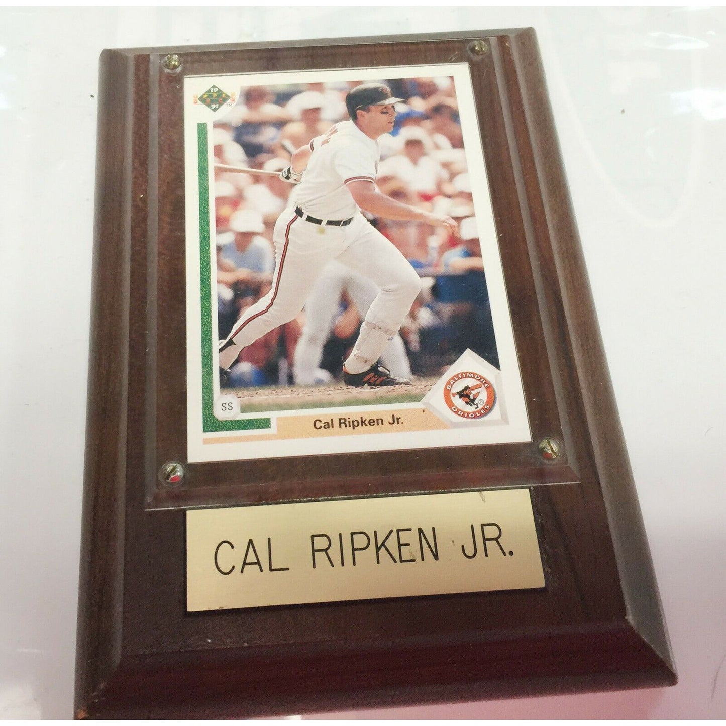 CAL RIPKEN JR 1991 Upper Deck ORIOLES Card Mounted in Wood Plaque