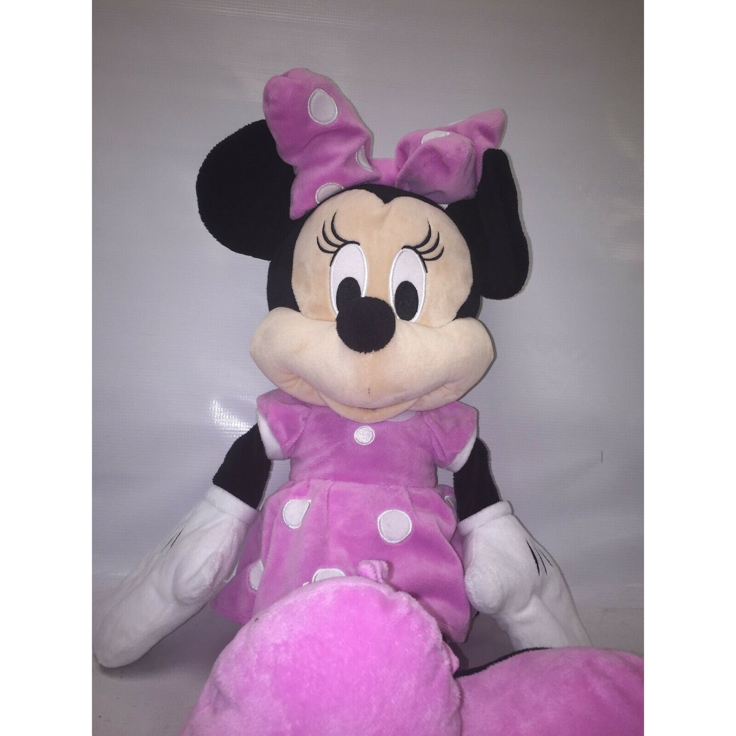 Pink Polka Dot Minnie Mouse Plush 18" Disney Toy - pink Dress