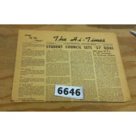Set of (3) JW Riley High School Newspapers (South Bend, Indiana) 1957 & 1958 Issues - The Hi-Times jw riley high school  A+ Stuff Newspapers