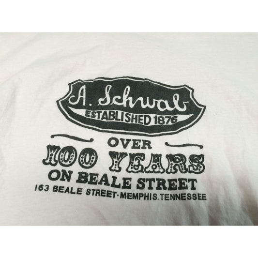 A Schwab "100 Years on Beale Street) - Memphis Tennessee Souvenir T Shirt Size 4XL