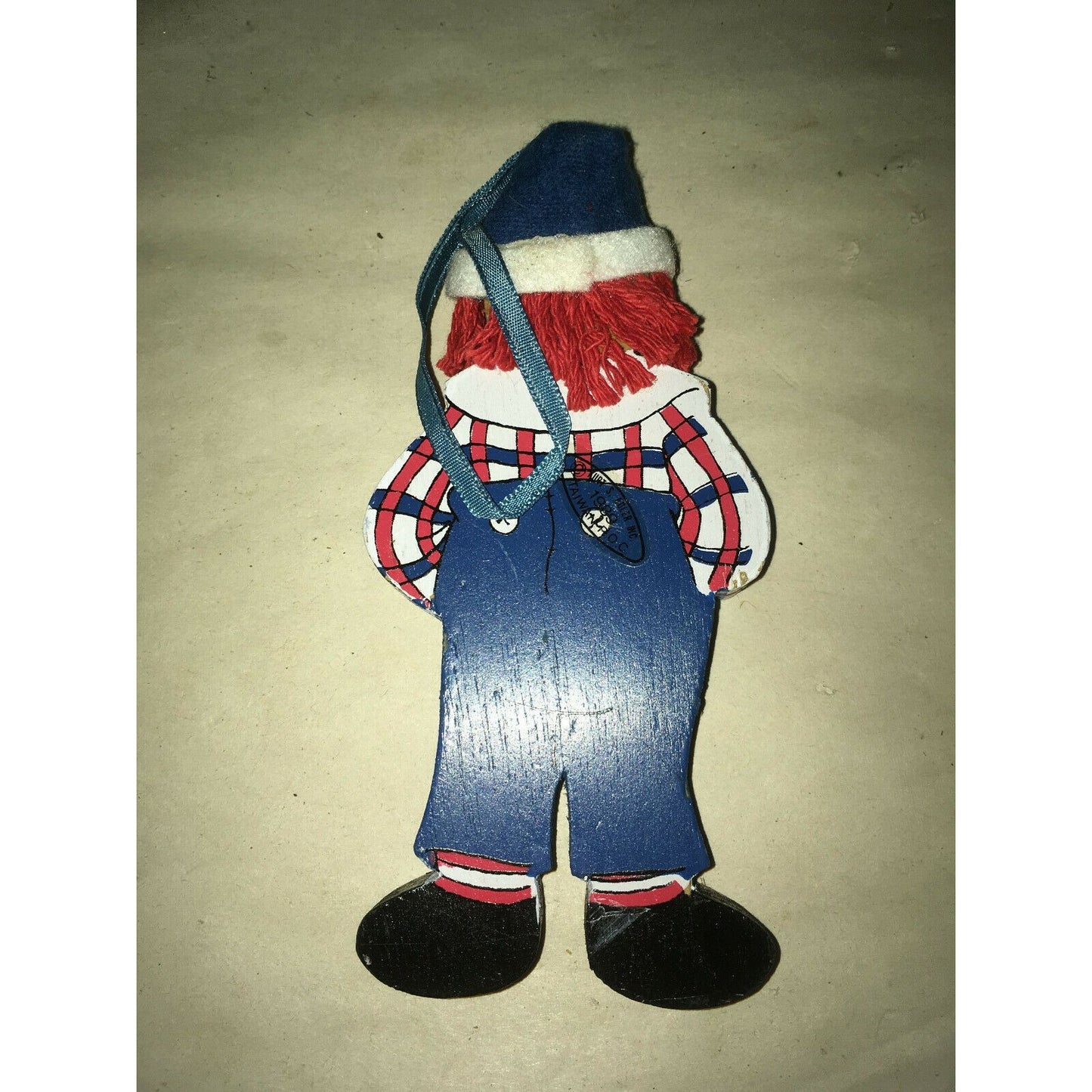 Vintage Kurt Adler Raggedy Andy Wooden Christmas Ornament Holiday