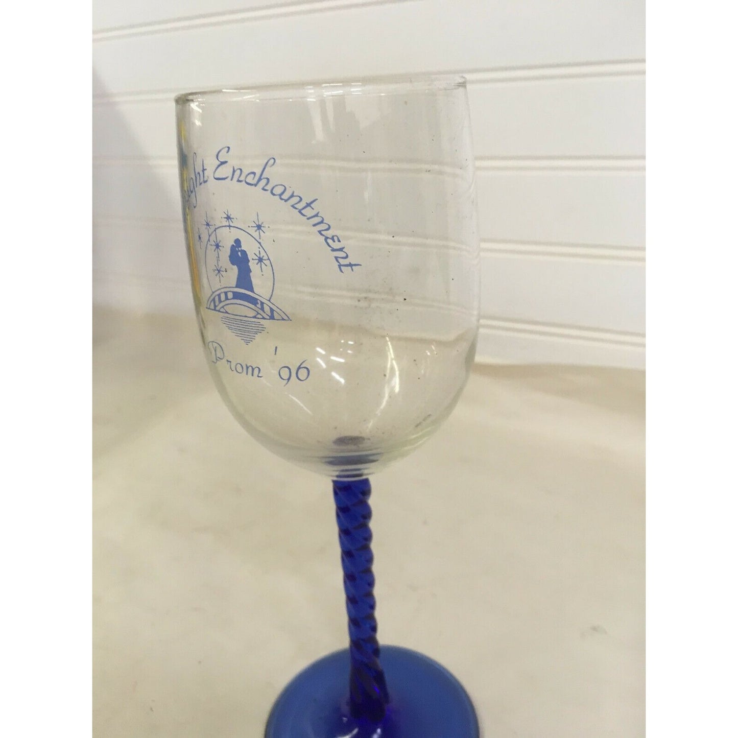 MIDNIGHT ENCHANTMENT Jr/Sr Prom Blue Stemmed Wineglass - 1996