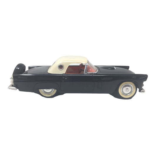 Vintage 1957 Chevy Convertible Diecast Car - Black Body, White Top - Classic Car