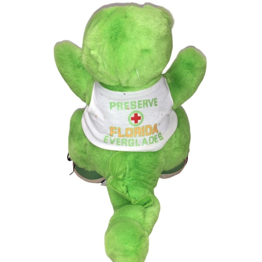 Preserve Florida Everglades - Alligator wearing T Shirt - Airbrushed Tennis Shoes - PLush Alligator Conservation Message