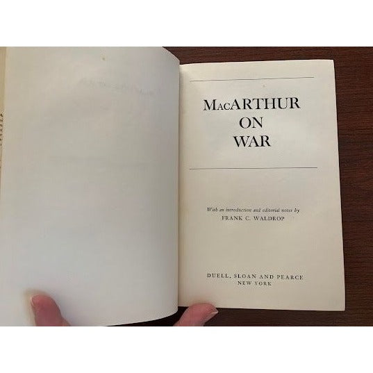 MacArthur on War Frank Waldrop Book- hardcover