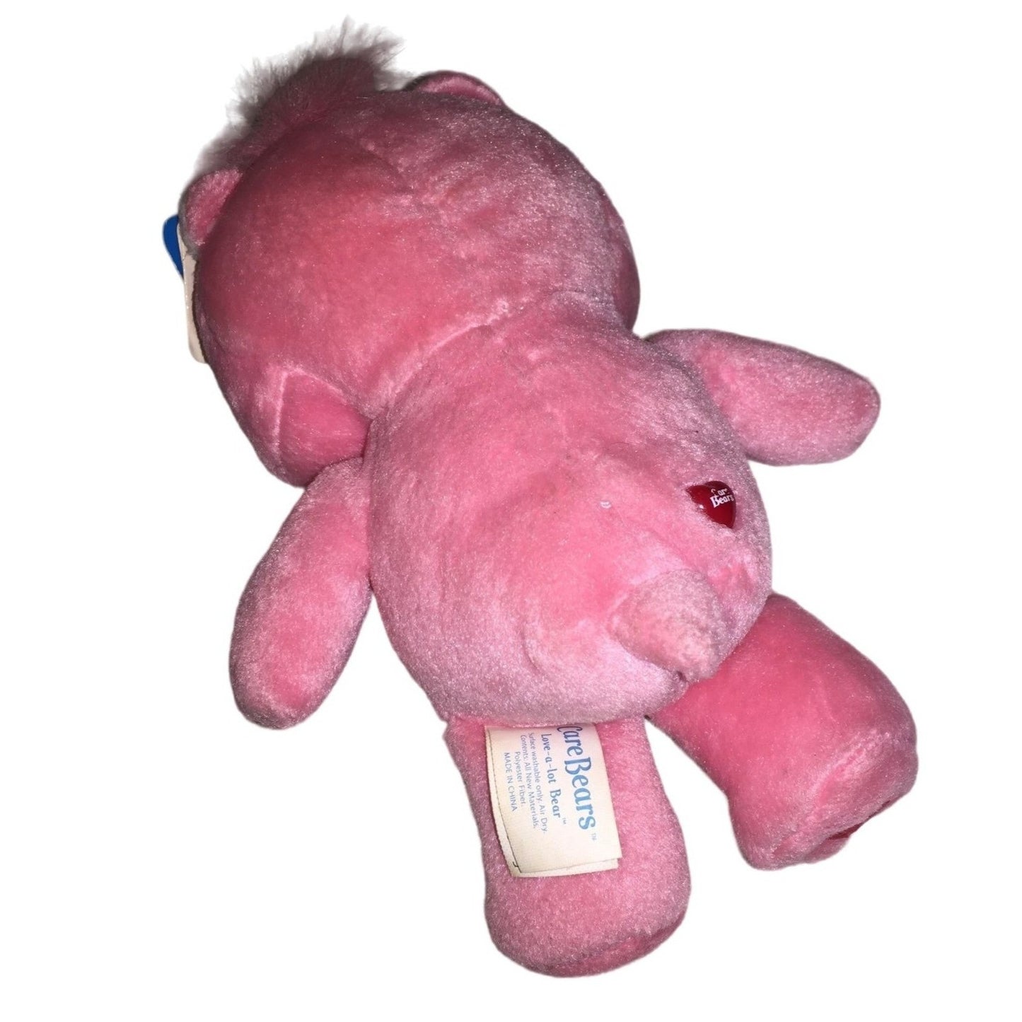 Care Bears Love - a - Lot Bear Pink with 2 interlocking hearts on belly - Sweet face - w/ Tags