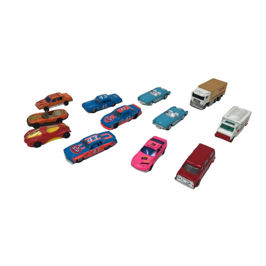 Vintage HOT WHEELS Cars (Most Diecast) STP #43, Orange Racer, FireTruck, Blue Bonneville, Little Debbie, Hot Pink #18