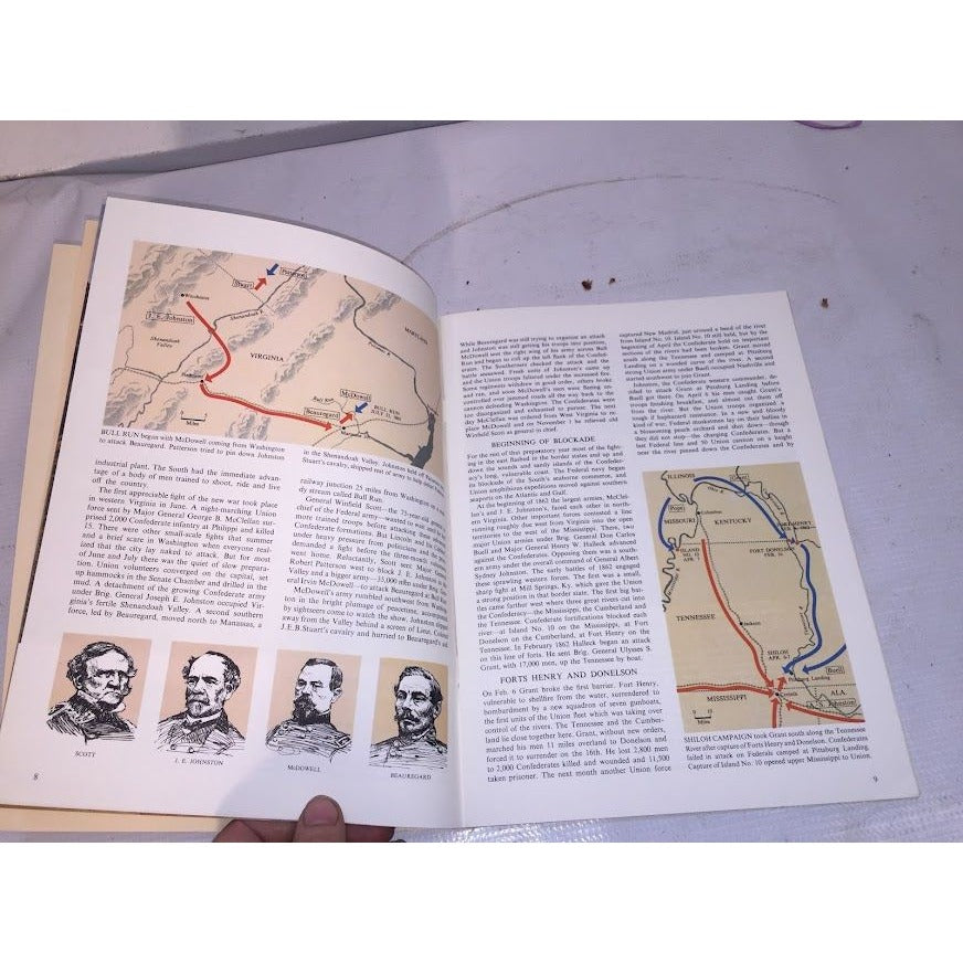 Civil War and Gettysburg Pamphlets / booklets - Battles of the Civil War - Battlefield Map and Story