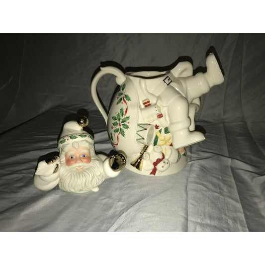 Christmas Lenox Holiday Santa Collection Holiday Santa Teapot Retired Xmas Decor