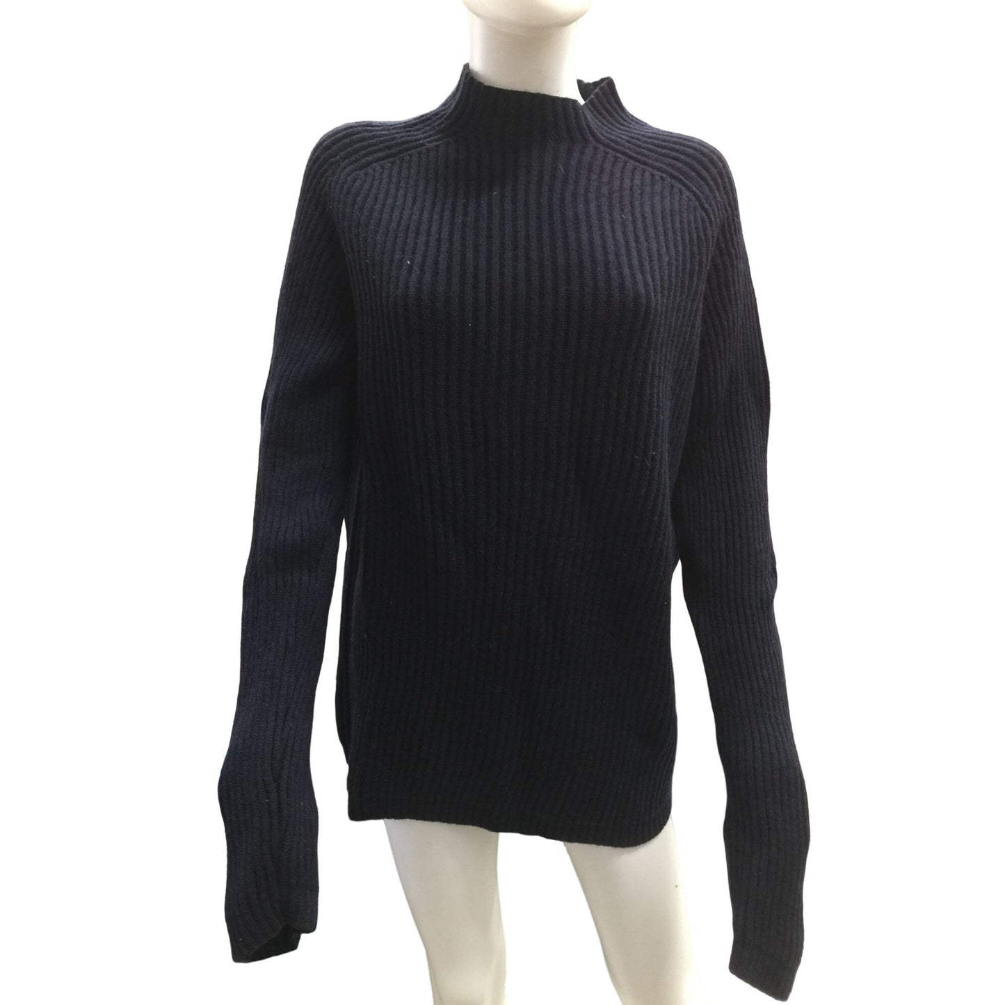 Express Mens Merino Wool Sweater size XL Black (Bluish hue in some light) - High Collar / Ribbed Design