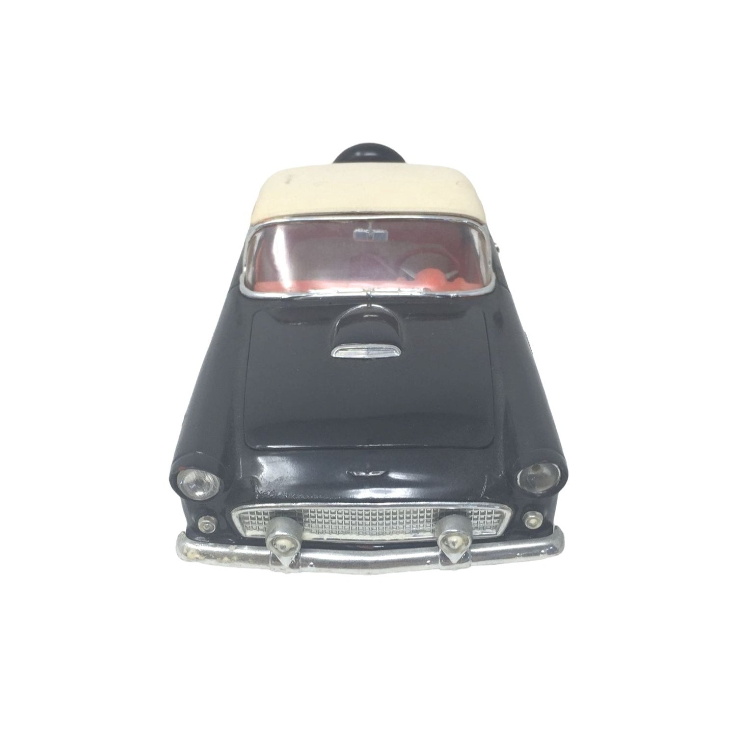 Vintage 1957 Chevy Convertible Diecast Car - Black Body, White Top - Classic Car