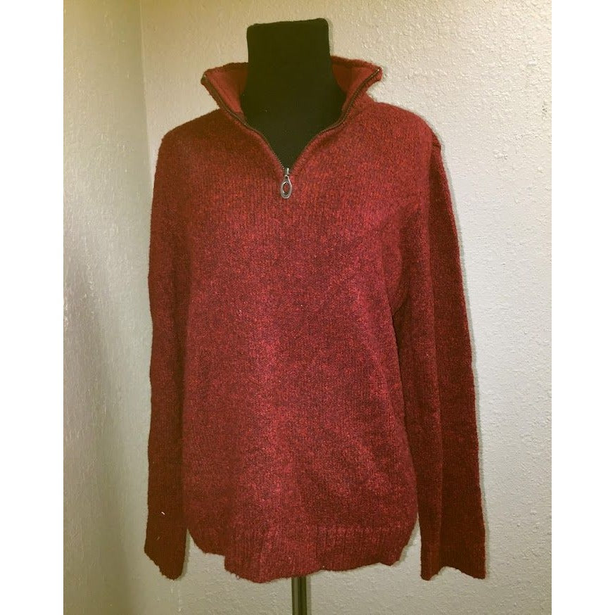 Christopher & Banks Red 1/4 zip pullover Sweater Size Small - very good condition (see photos)