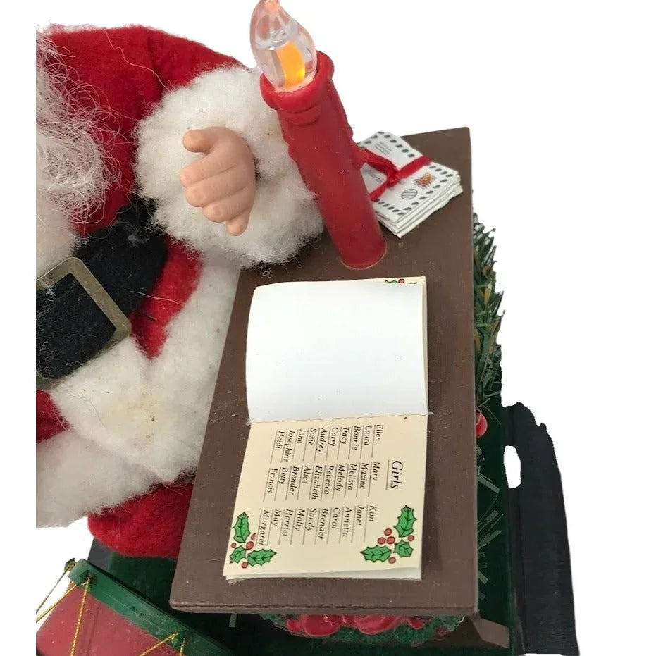 Santa Claus Christmas Musical Holiday Decor - Santa Claus reviewing the Naughty List - with candle, garland, letter etc A+ Stuff  A+ Stuff Seasonal & Holiday Decorations