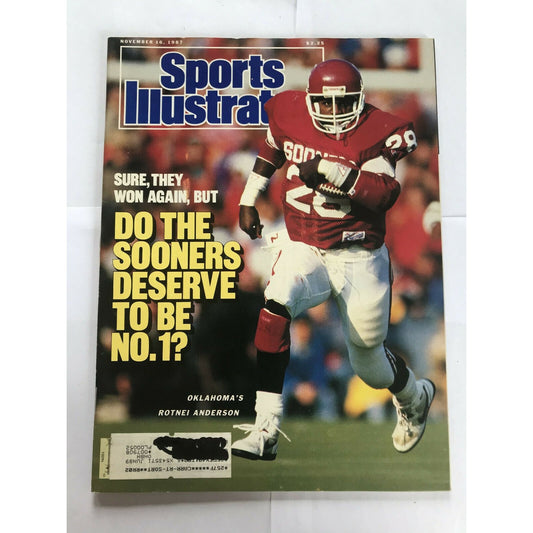 Sports Illustrated November 16, 1987 Do the Sooners Deserve to be No 1? Rotnei A