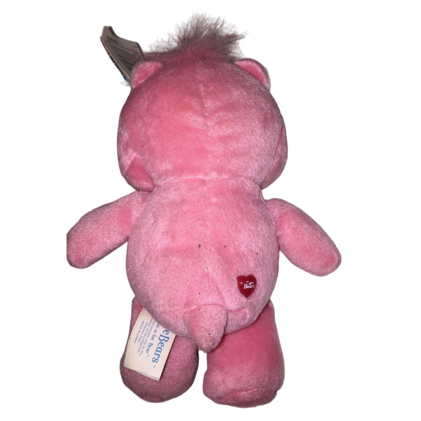 Care Bears Love - a - Lot Bear Pink with 2 interlocking hearts on belly - Sweet face - w/ Tags