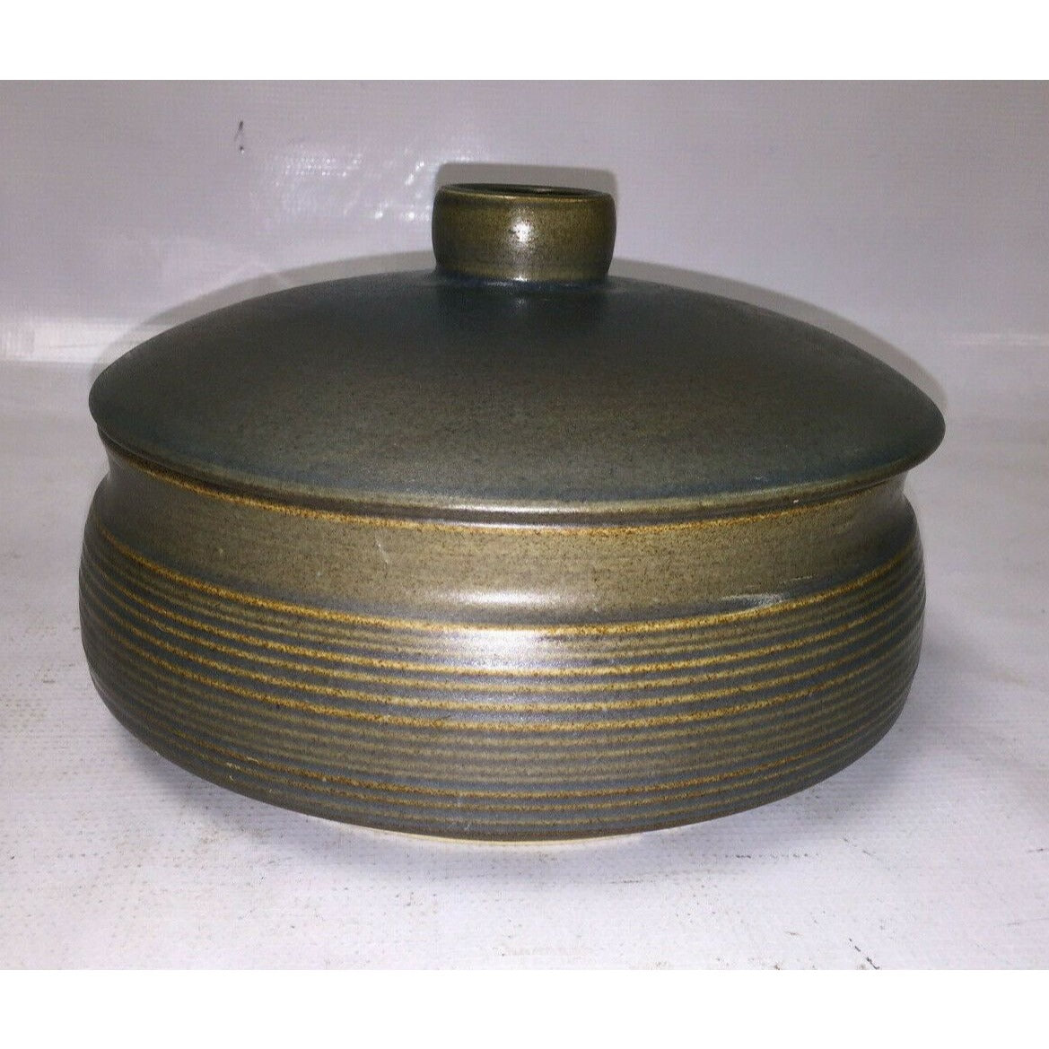 Covered Stoneware Dish - 8.5" x 3” - RIbbed Sides- Baking Dish