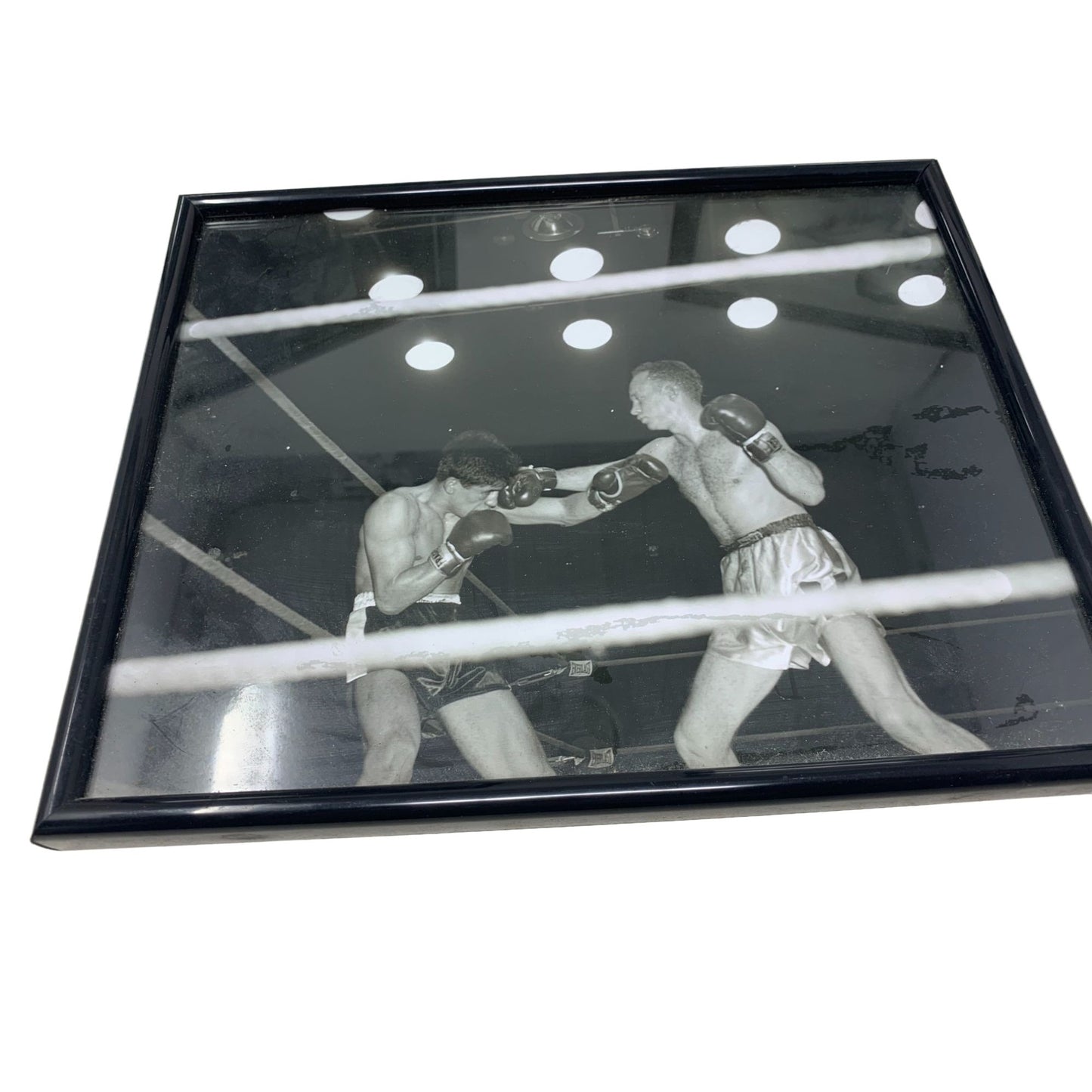 Set of 3 Vintage BOXING Photos - Black & White Mid Century Boxer Framed Pictures