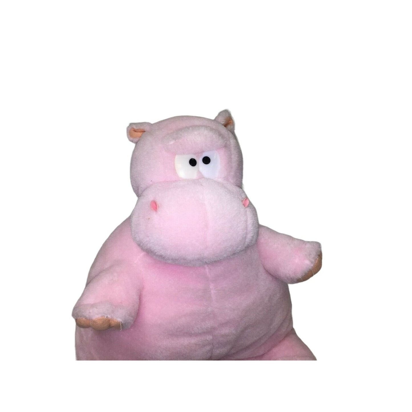 13" Pink Hippo SoftPlush - Wide Hippopotomus w funny eyes - toy