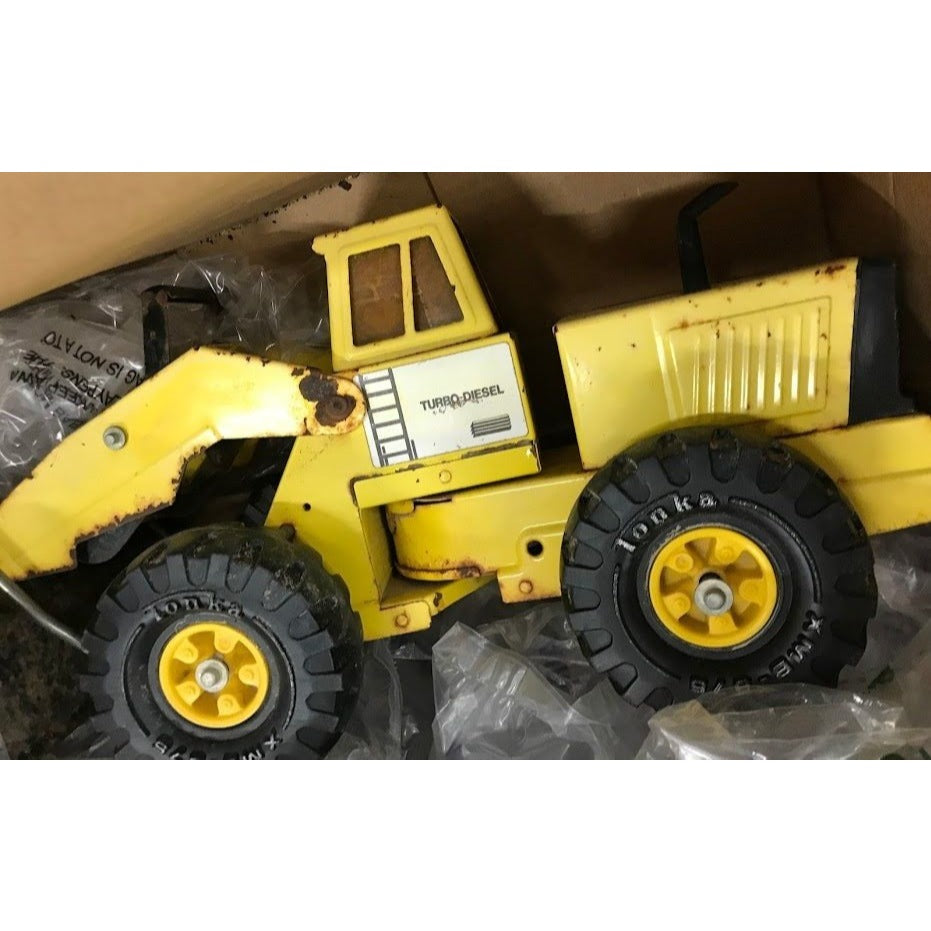 Vintage Tonka Turbo Diesel Loader - some rust and cracked windshield ( see photos) - Diecast Tractor Equipment Toy Collectible