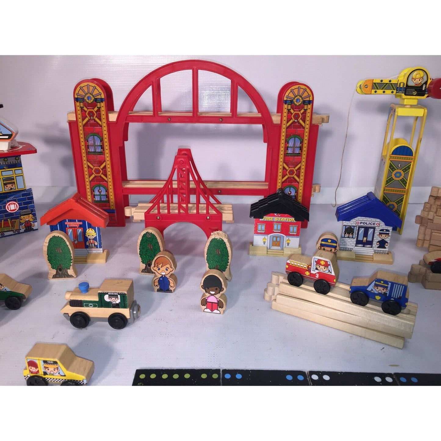 KidKraft Wooden City Playset - Vehicles, Bridge, Helicopters, Roads