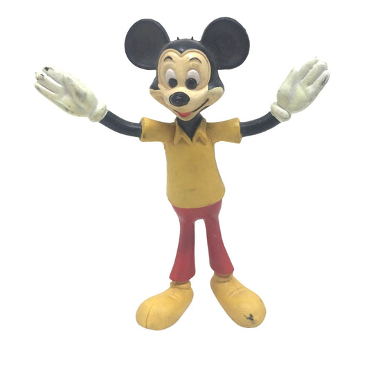 Vintage Bendy Mickey Mouse Toy - Walt Disney Productions Collectible