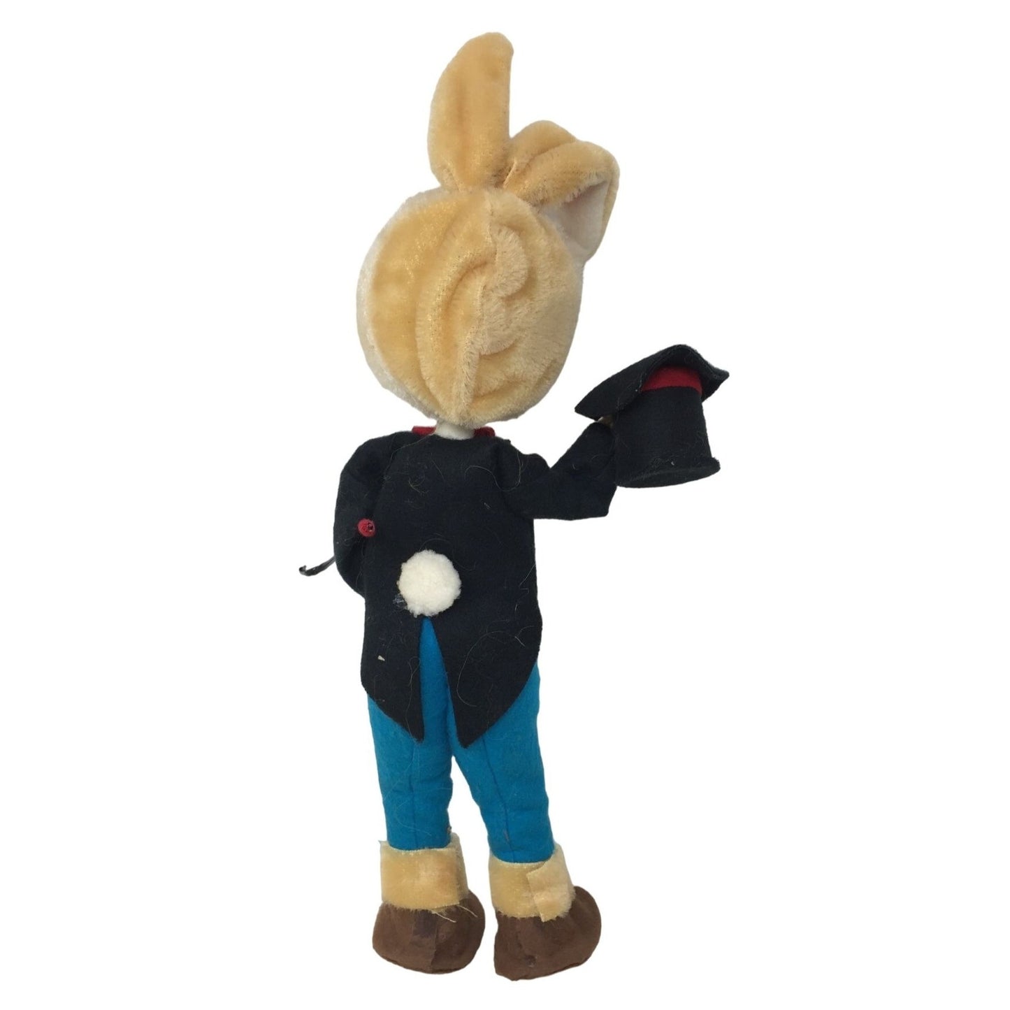 Unique Mid-Century Magician Rabbit with Top Hat, Jacket, Bow Tie & Cane - Creepy looking Rabbit Collectible