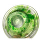 Pretty GREEN Art Glass Dish or Holder - green and bubble spatter look - clear dish or holder RIng Top and flat bottom to sit upright A+ Stuff  A+ Stuff Glass
