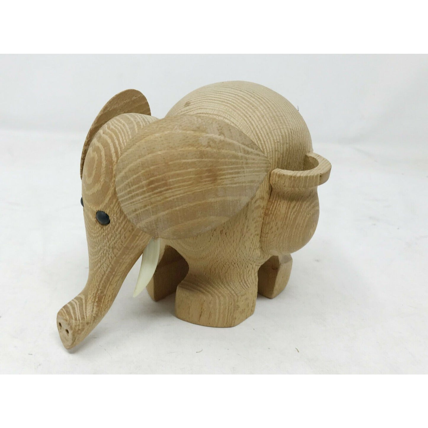 Small WOODEN ELEPHANT Decoration CUTE w tusks and small Holders  FREE SHIPPING