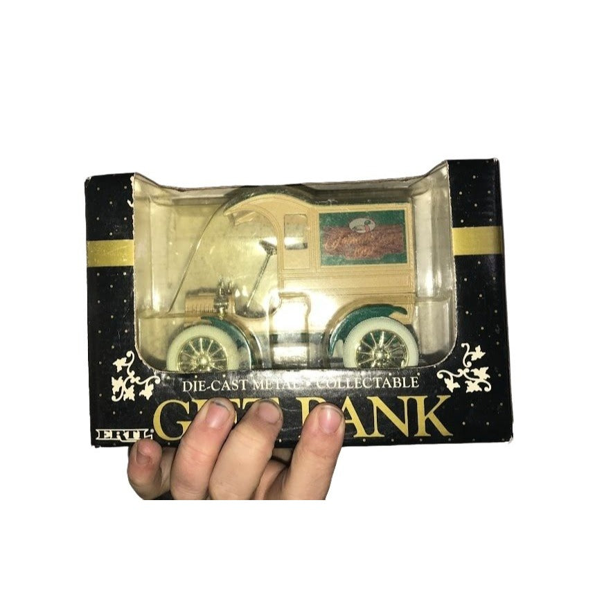 ERTL - Die-Cast Metal Collectible Gift Bank - Money Bank - Old Fashioned Antique Car Shape - Fathers Day Gift - Grandpa, Dad, New in box - b