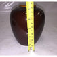 Japanese Brown Jar with pretty floral design handpainted on - metallic looking and colored paint on shiny brown finish A+ Stuff  A+ Stuff Vases