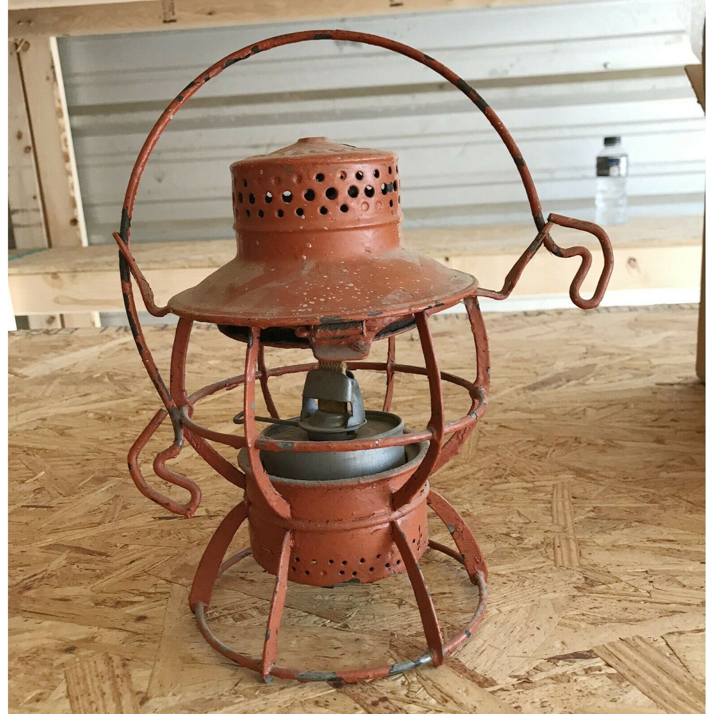 Antique DRESSEL Lamp RED METAL Railroad Lantern - Arlington NJ