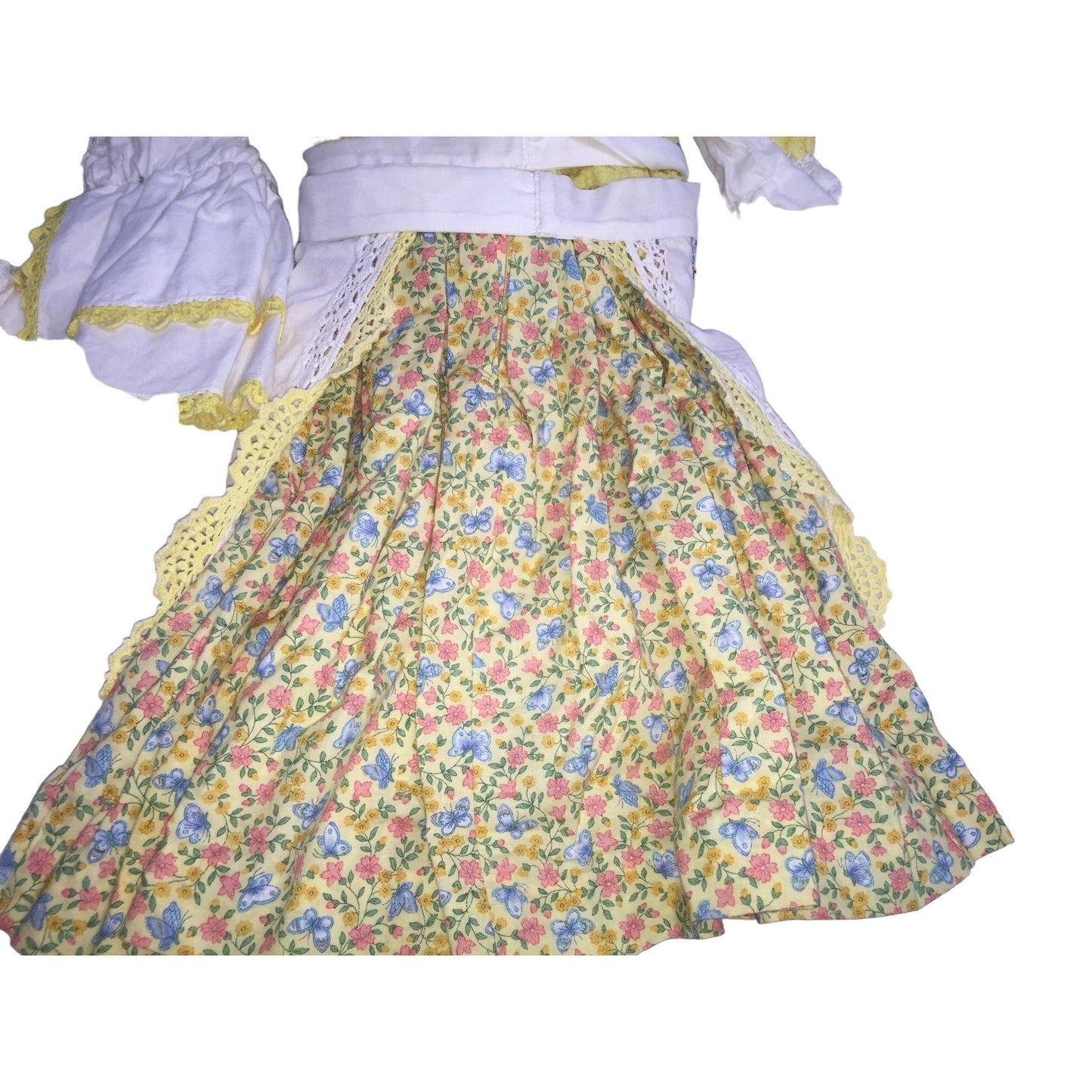 Unique Handmade Vintage Costume / Outfit with Yellow Bloomers, Detailed Apron, Headscarf & Detailing