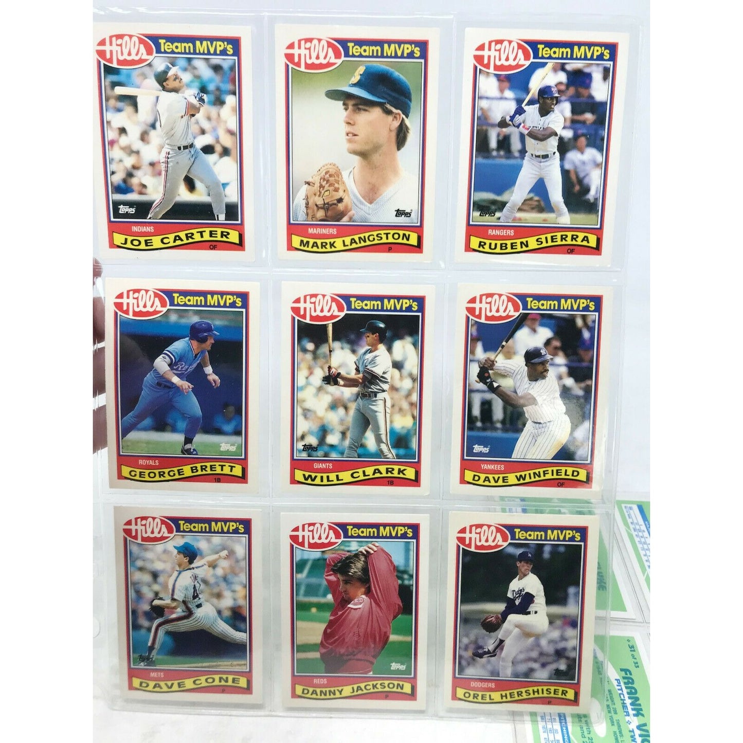 1989 Topps HILLS Team MVPs (19 Cards) Hershiser, Brett, Clemens